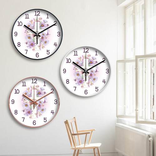 十字架挂钟客厅卧室静音挂墙钟