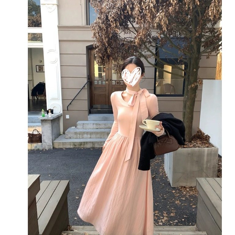 MM谢谢家大码胖mm新款韩版挂脖针织连衣裙女温柔收腰百搭打底长裙,女装/女士精品,大码内搭,淘宝优惠券,粉丝福利购,淘宝优惠卷