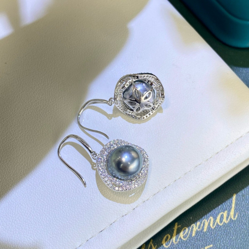 S925银海水珍珠耳环高级时尚9-10