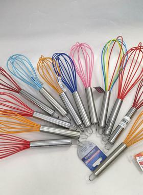 荟萃欧洲钢丝套硅胶打蛋器不粘锅木柄钢柄蛋糕糊蛋清抽子WHISK