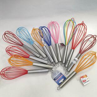 荟萃欧洲钢丝套硅胶打蛋器不粘锅木柄钢柄蛋糕糊蛋清抽子WHISK