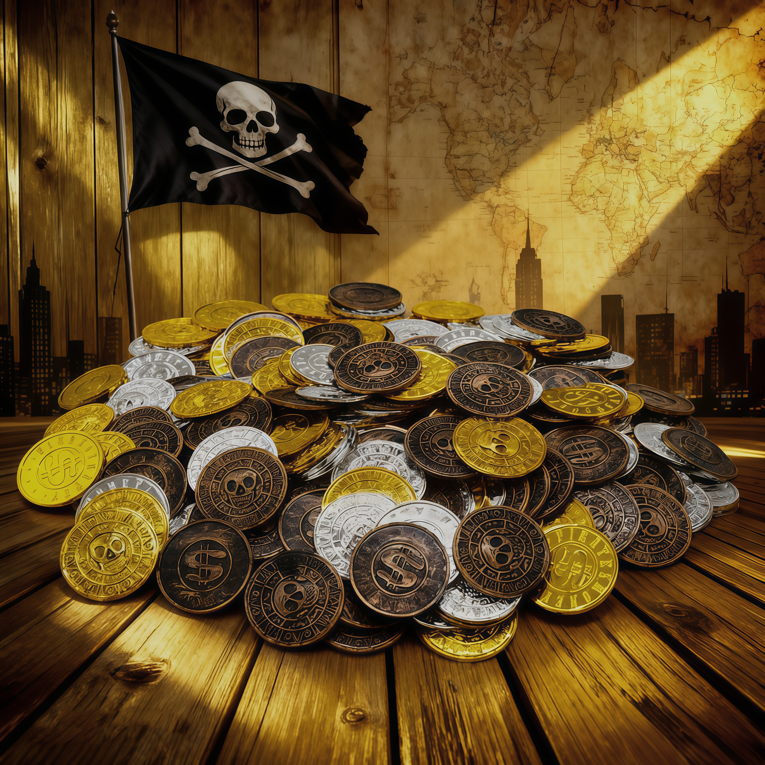 海盗金币道具寻宝仿真假钱币活动道具模型游戏代筹码儿童奖励玩具