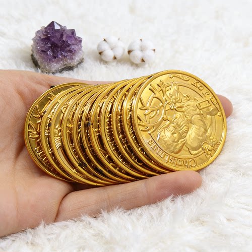 儿童奖励玩具彩色币海盗金币假钱币酒吧橱窗装饰道具塑料桌游筹码