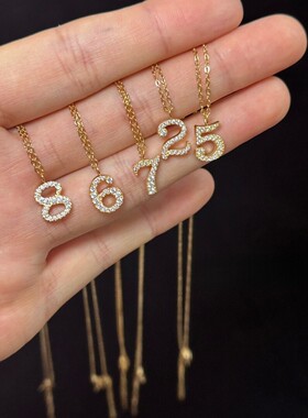 个性女数字7项链ins风简约百搭锁骨链幸运数字项链中性数字8项链