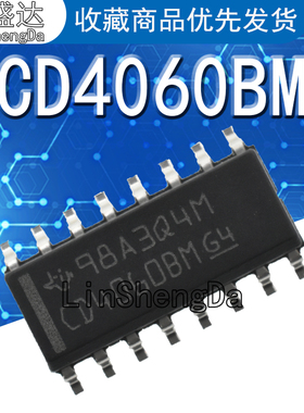 原装正品 CD4060BM96 SOIC-16 CMOS 14级纹波进位二进制计数器