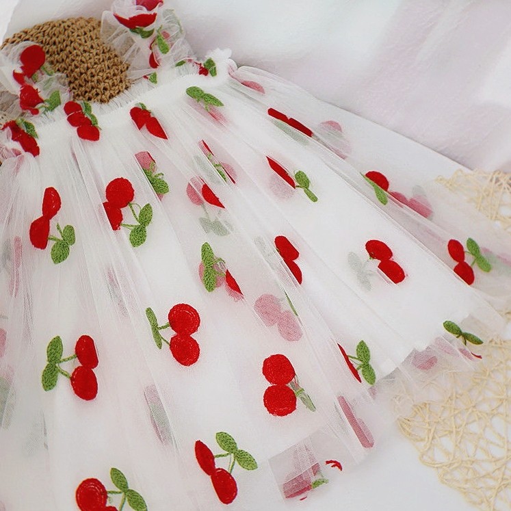 花童感2022夏装新款女童公主白纱裙女宝宝百搭网纱连衣裙蓬蓬裙潮