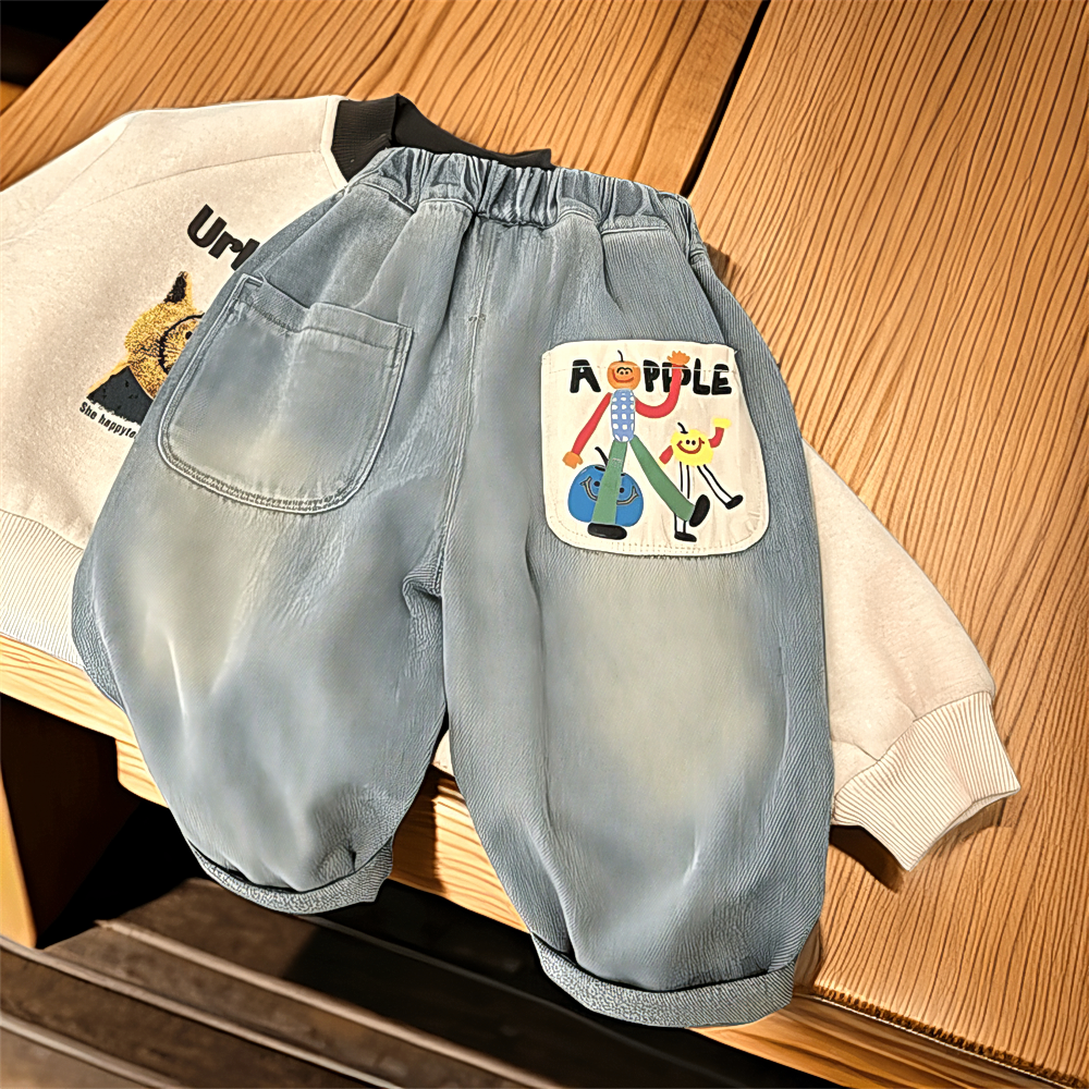 新款春季洋气款牛仔裤裤老爹外穿春秋儿童裤春秋休闲6699男女儿童