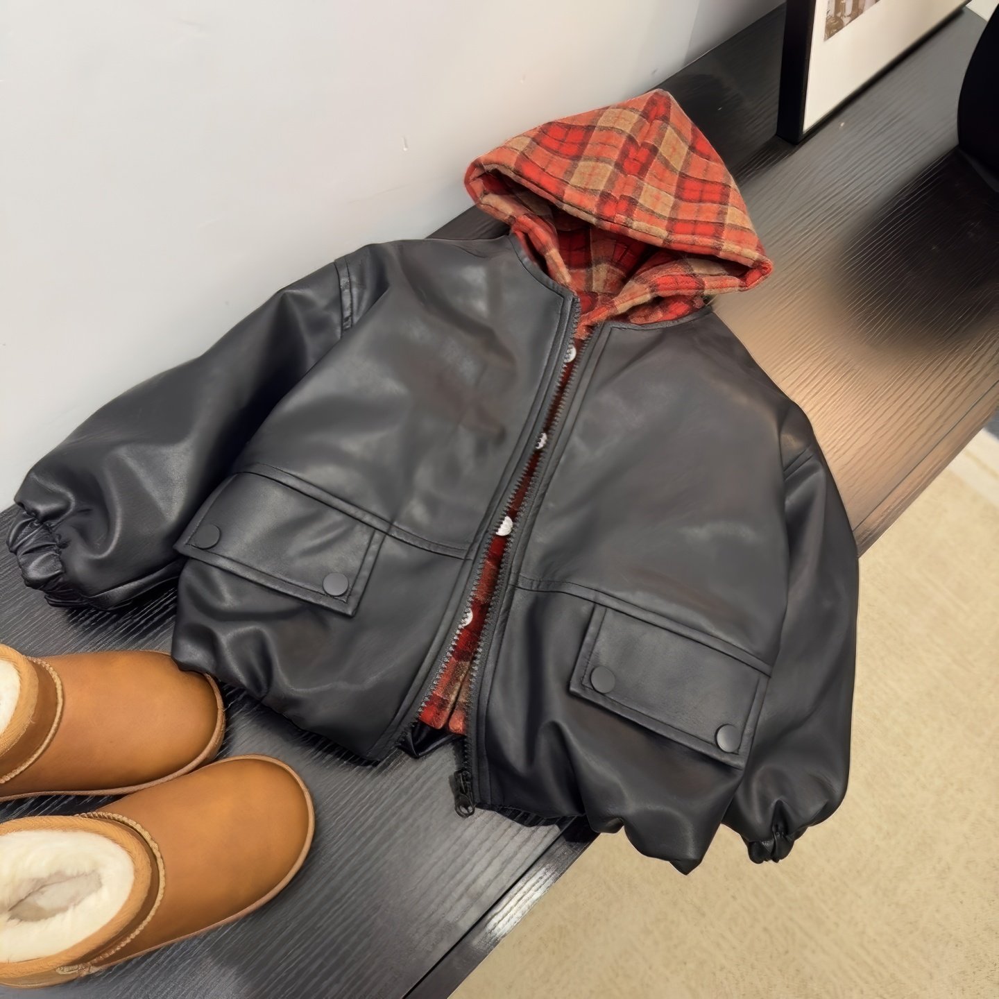 原版实体店品质】儿亲子童加绒夹棉外套冬款男童假两件红色格子皮,运动/瑜伽/健身/球迷用品,亲子家庭装,淘宝优惠券,粉丝福利购,淘宝优惠卷