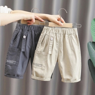夏季五分裤纯棉薄款男小童百搭时尚童小童男宝装裤中小宝中短裤夏