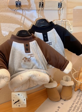 原版实体店品质】儿亲子童冬季套头棉袄三层加厚保暖上衣夹棉打底