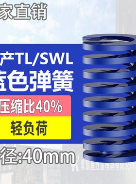 TL蓝色国产日标模具弹簧SWL矩形扁线高强度轻负荷压缩弹簧外40mm