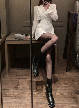 网袜女夏季薄款烫钻小网潮流性感修身美腿ins打底连裤渔网袜黑丝