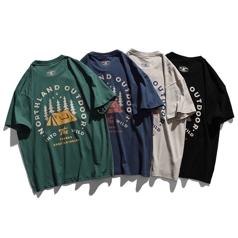 LAZY DAY 오리지널 남성 의류 세트 일본 크리에이티브 프린트 반팔 티셔츠 남성 작업복 루즈 탑 트렌디