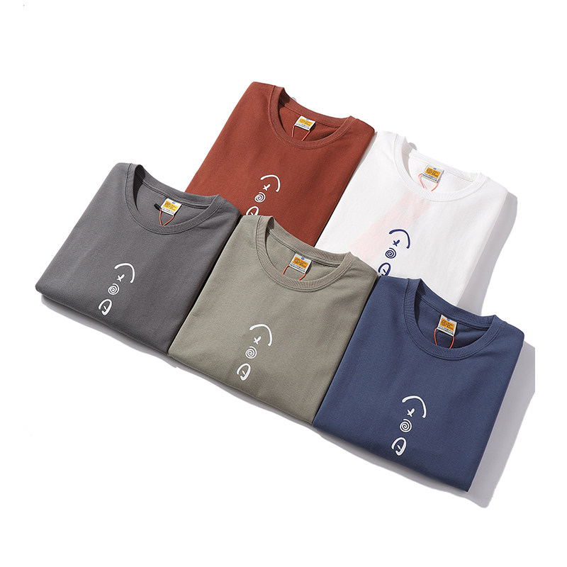 LAZY DAY 오리지널 남성 여름 매칭 일본식 심플 캐주얼 루즈 티셔츠 남성 루즈하고 다재다능한 작업복