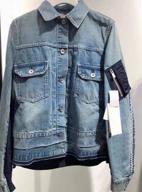 FOG SACAI SS24日本设计感早秋新款长袖夹克休闲拼接牛仔外套衣服