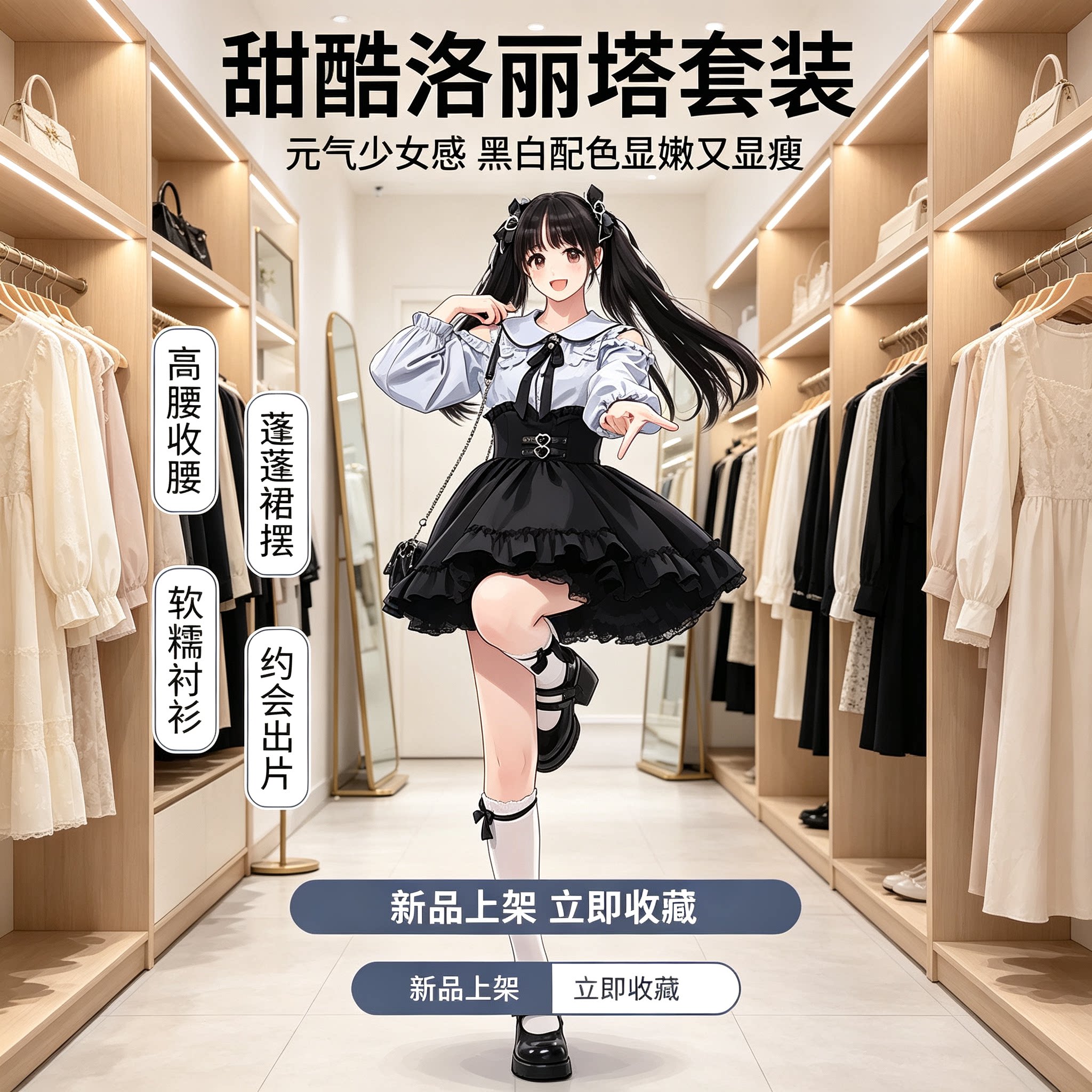 小个子甜美可爱娃娃领露肩长袖衬
