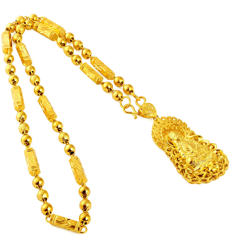 泰国沙金首饰999久不掉色仿真假黄金大链子粗24k越南纯沙金项链男