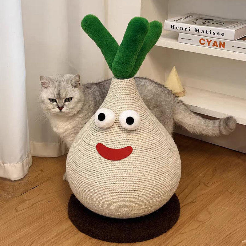 全球Br蒜头猫抓板耐磨不掉屑剑麻柱立式磨爪防抓保护蹭痒器猫玩具