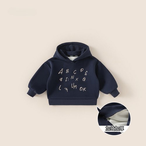 三折品牌新品特价撤柜亲子装中小童秋季字母印花连帽宽松卫衣外套