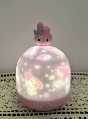 创意美乐投影氛围旋转蓝牙音响卧室小夜灯充电款送男友生日礼物