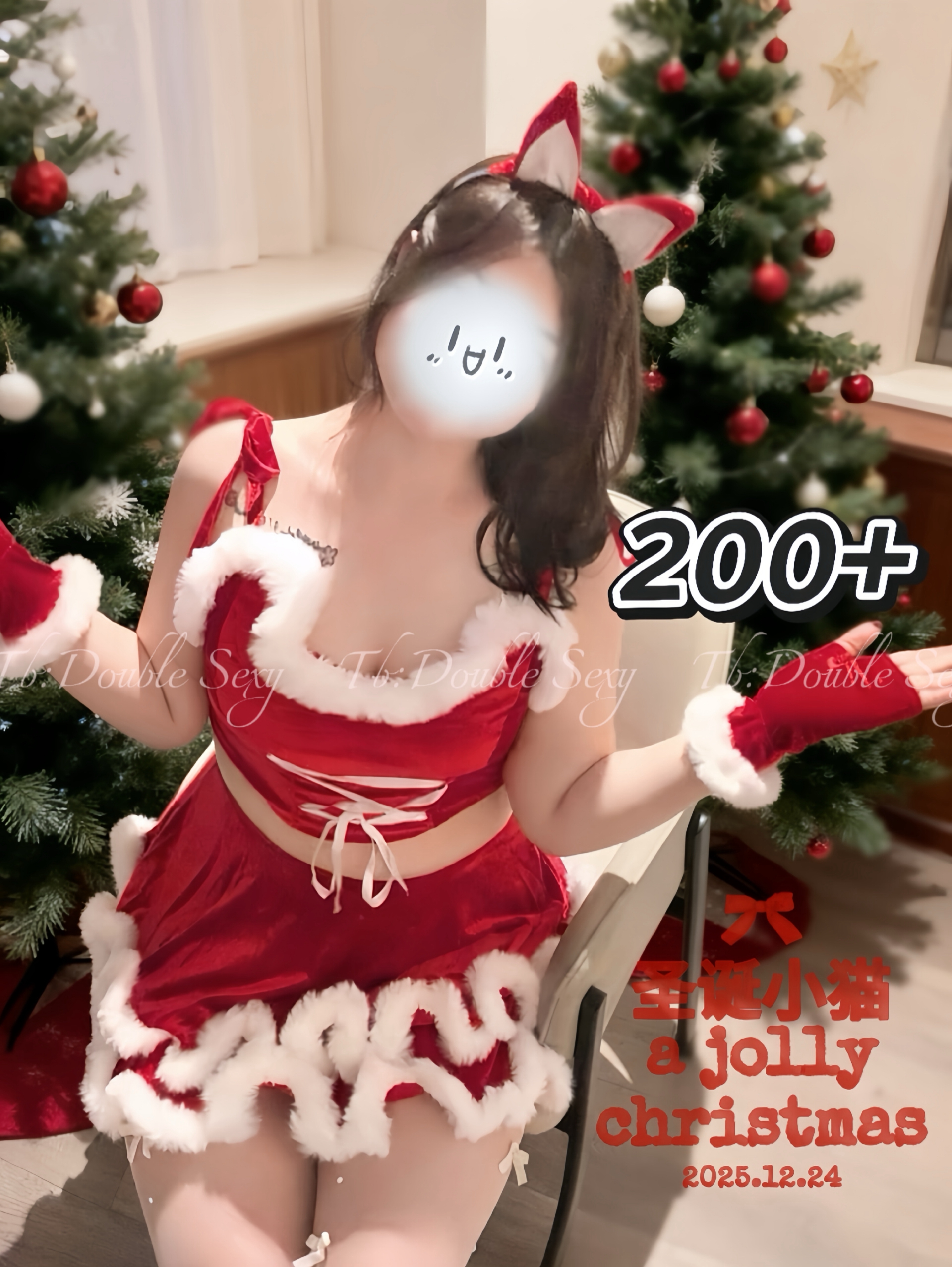 大码胖mm圣诞甜猫200斤战袍装