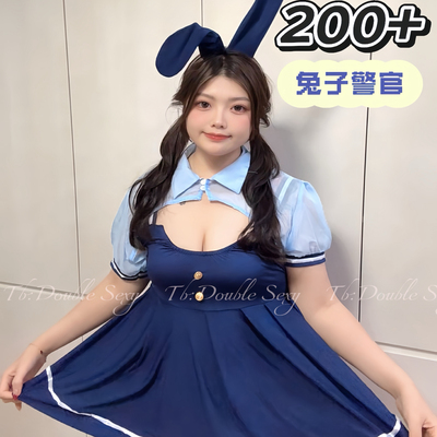 大码200斤蓝兔耳JK睡裙COS