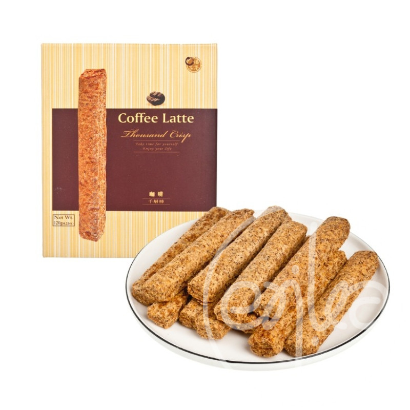 香港代购台湾进口口福不浅咖啡千层棒饼干办公室休闲零食小吃120g