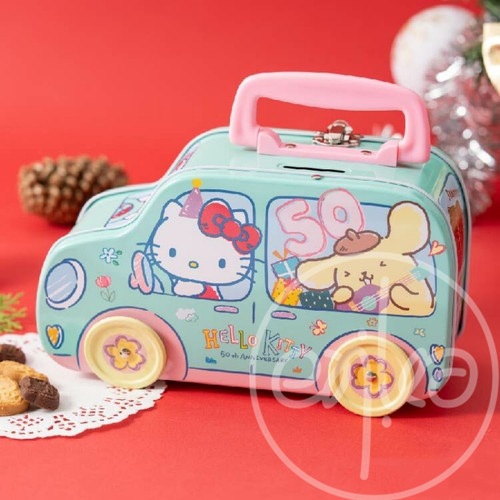 香港代购台湾进口50周年车车Hello Kitty造型巧克力小曲奇零食8包