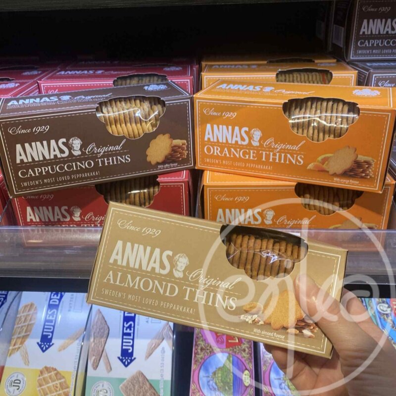 香港代购瑞典进口零食ANNA'S橙味杏仁奇诺咖啡味姜味薄脆饼干150g
