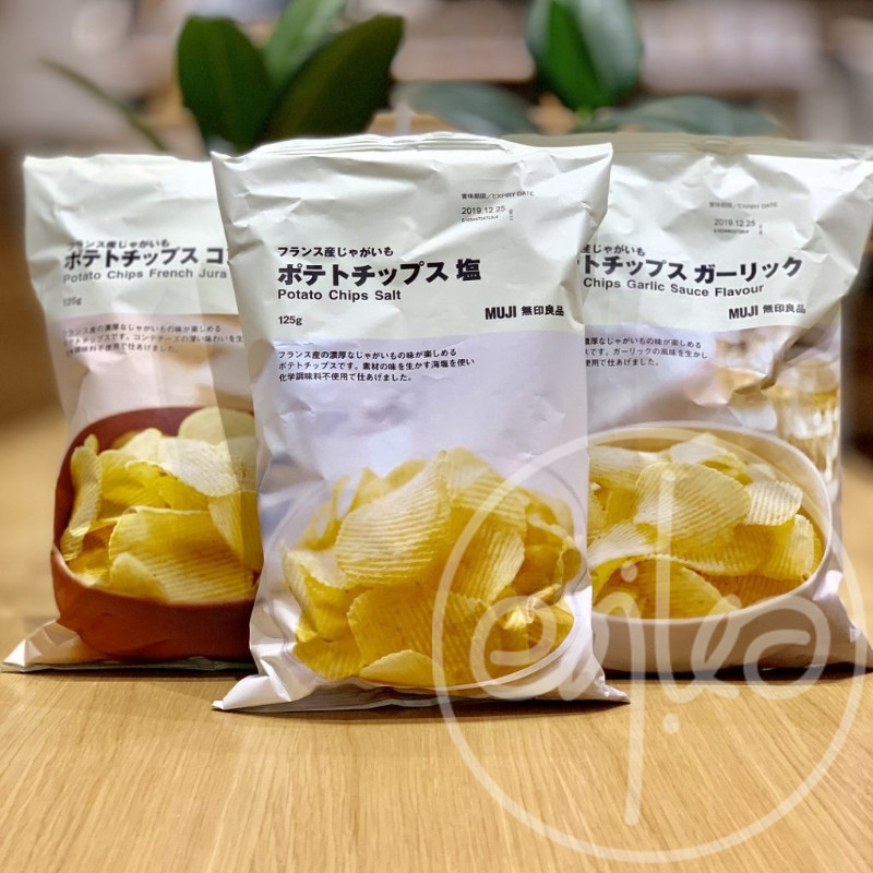 香港代购日本MUJI无印良品 法式海盐芝士香蒜味薯片零食小吃 125g