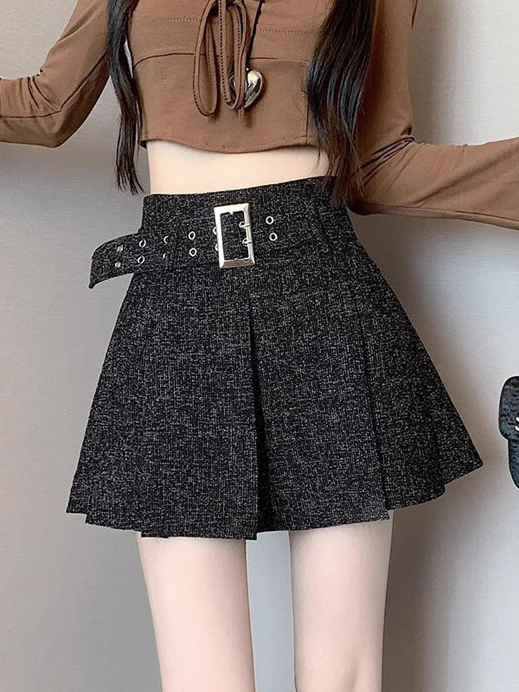 粉色小香风半身裙秋冬季富家千金