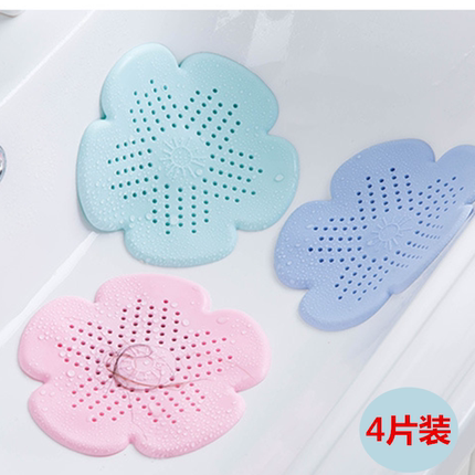 环保软硅胶有吸盘防堵塞排水过滤片洗手洗碗池滤网头发毛发地漏盖