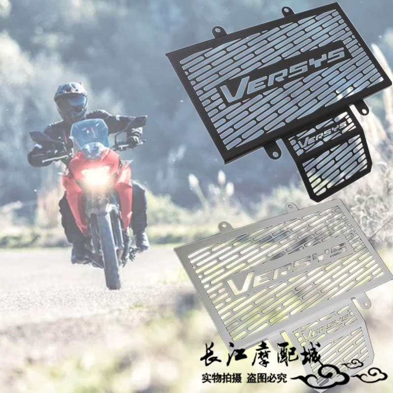 适用川崎异兽X300 VERSYS-X300 X250 改装水箱网散热网水箱保护罩