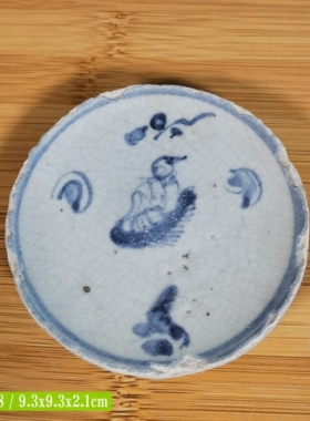 青花老瓷片古韵收藏中式雅趣装饰