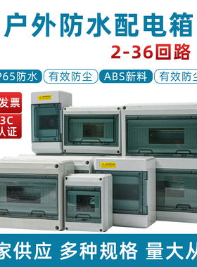 电源空开盒防水回路配电箱塑料强电箱空气开关盒子明装电控箱家用