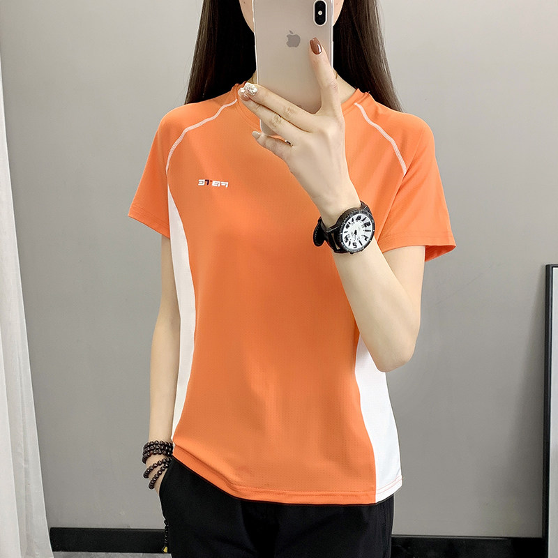 速干衣短袖女夏季薄款冰丝透气圆领户外运动T恤跑步弹力快干上衣