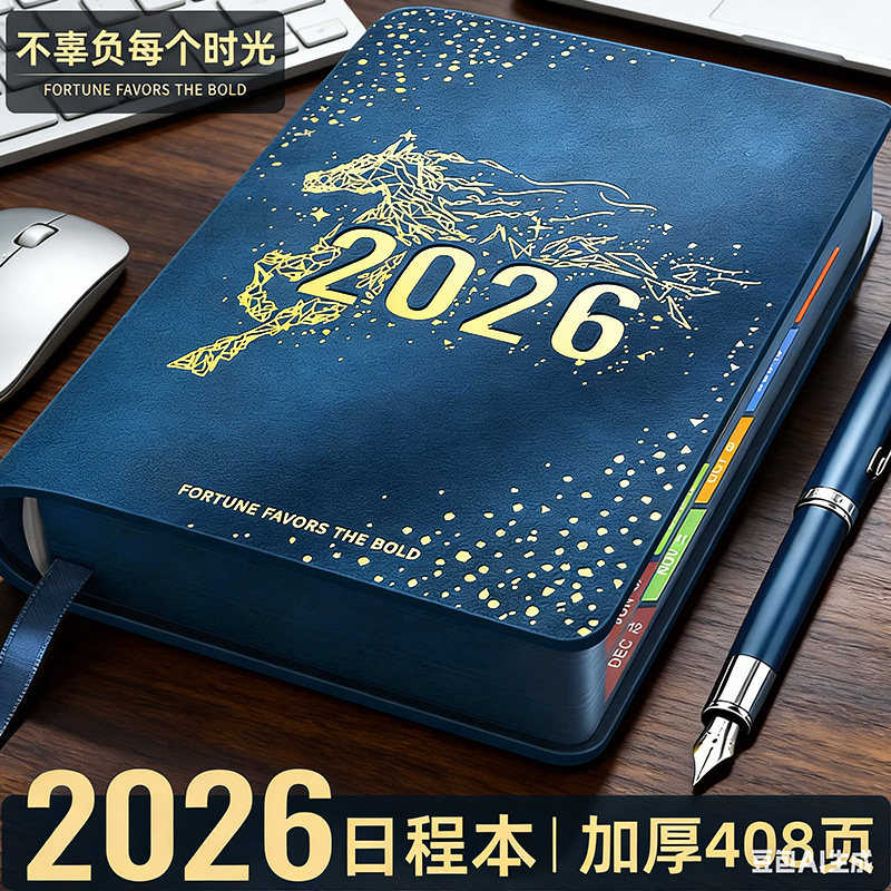 2026年日程本计划本365天一日一页日记本记事本时间管理商务笔记本子新款日历打卡效率手册工作日志手帐定制