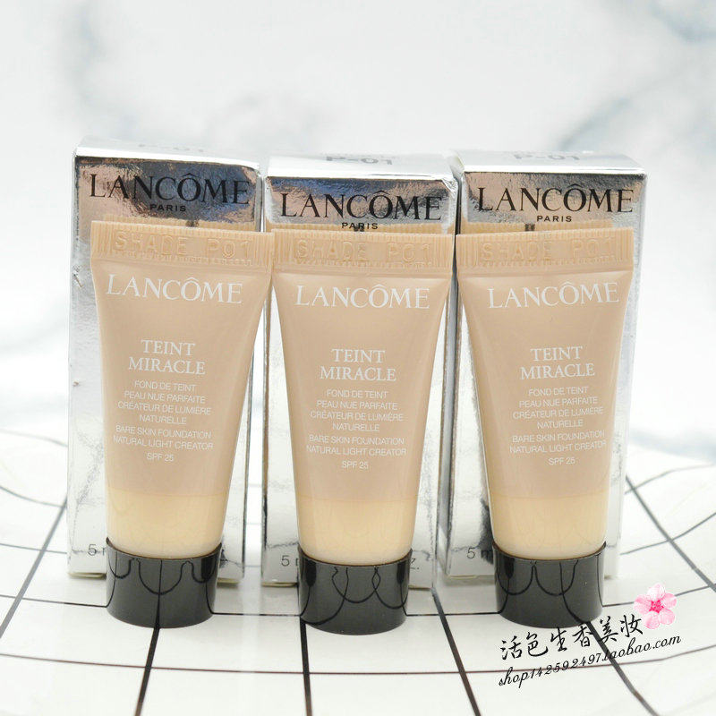 3个打包 兰蔻全新奇迹薄纱光采粉底液 P-01 SPF25 5ml 小样遮瑕|msdalam kategori Alat solek/minyak wangi/kecantikan, Makeup/krim - dari Buy2taobao.com untuk memberikan perkhidmatan ejen Taobao profesional membeli