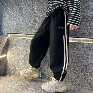 男童裤子春装新款儿童宽松春秋款运动裤大童帅气卫裤男孩休闲长裤