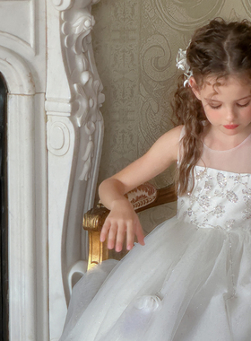 LittleWish2025新款女童礼服裙儿童生日派对演出蓬蓬裙公主裙