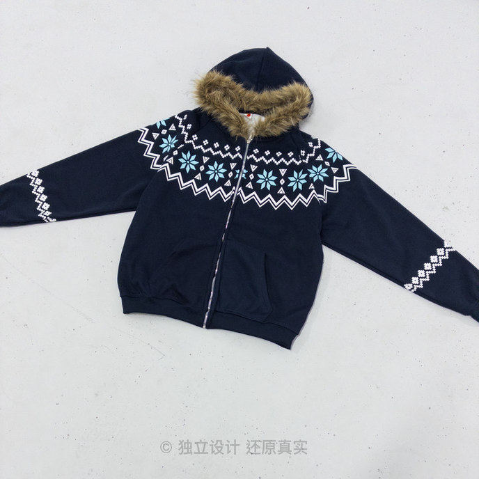 雪花加绒毛领卫衣#1218.10点上新~轻暖随便穿都有氛围感~