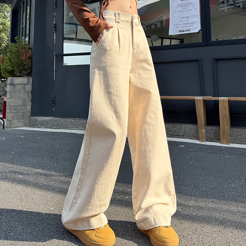 白糖玫瑰 法棍裤显瘦窄版阔腿裤子版型超好看的休闲裤子早秋高腰