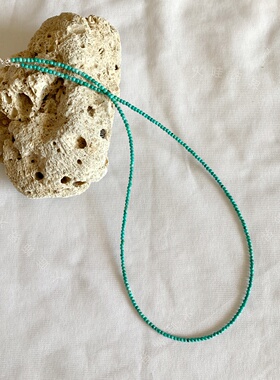 原矿绿松石小米珠叠戴锁骨链