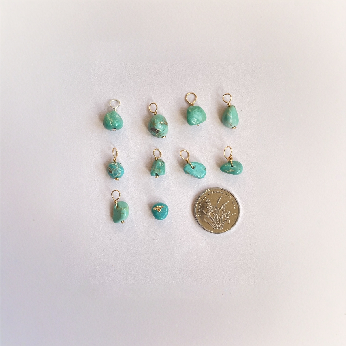 天然绿松石不规则形吊坠手链配饰