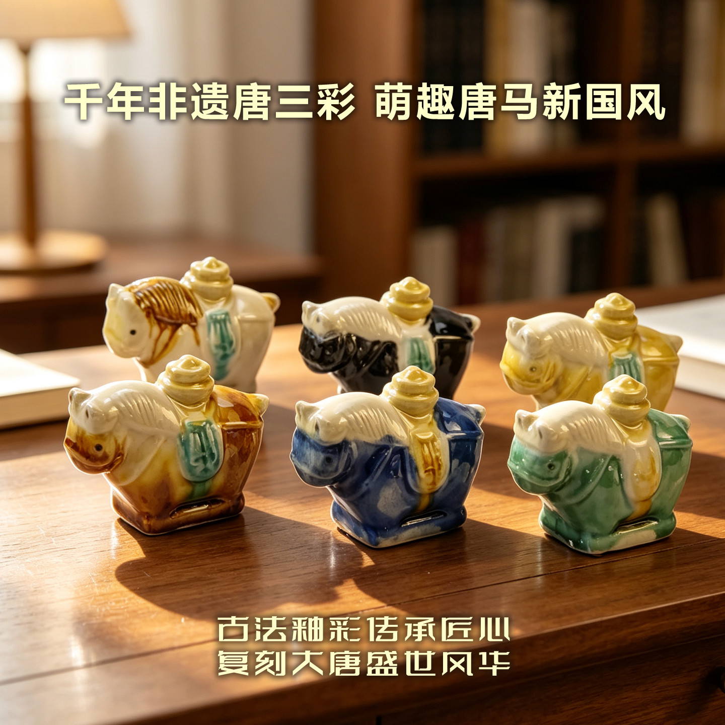 洛阳非遗唐三彩小胖马图片
