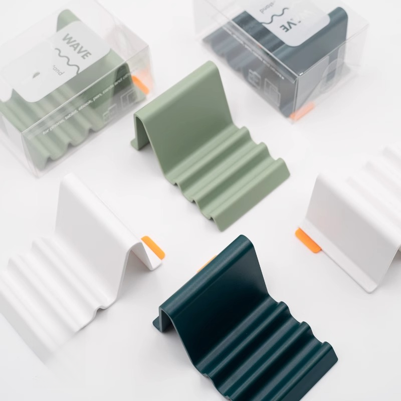 简约便携北欧波浪手机支架桌面宿舍多角度桌上支架平板手机可调节