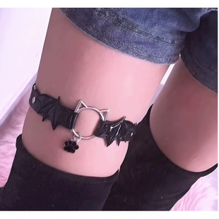 jk小腿夹吊袜带防滑辣妹腿环袜夹朋克大腿绑带绑腿腿链配饰
