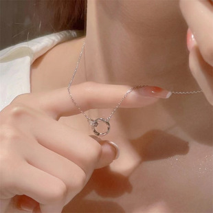 莫比乌斯环银色项链情人节礼物女生小众设计高级感女友送礼简约