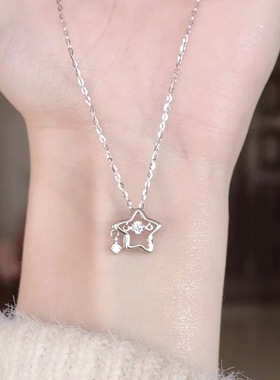 韩版ins精致跳动心星星项链女情人节礼物项链女百搭小众设计高级