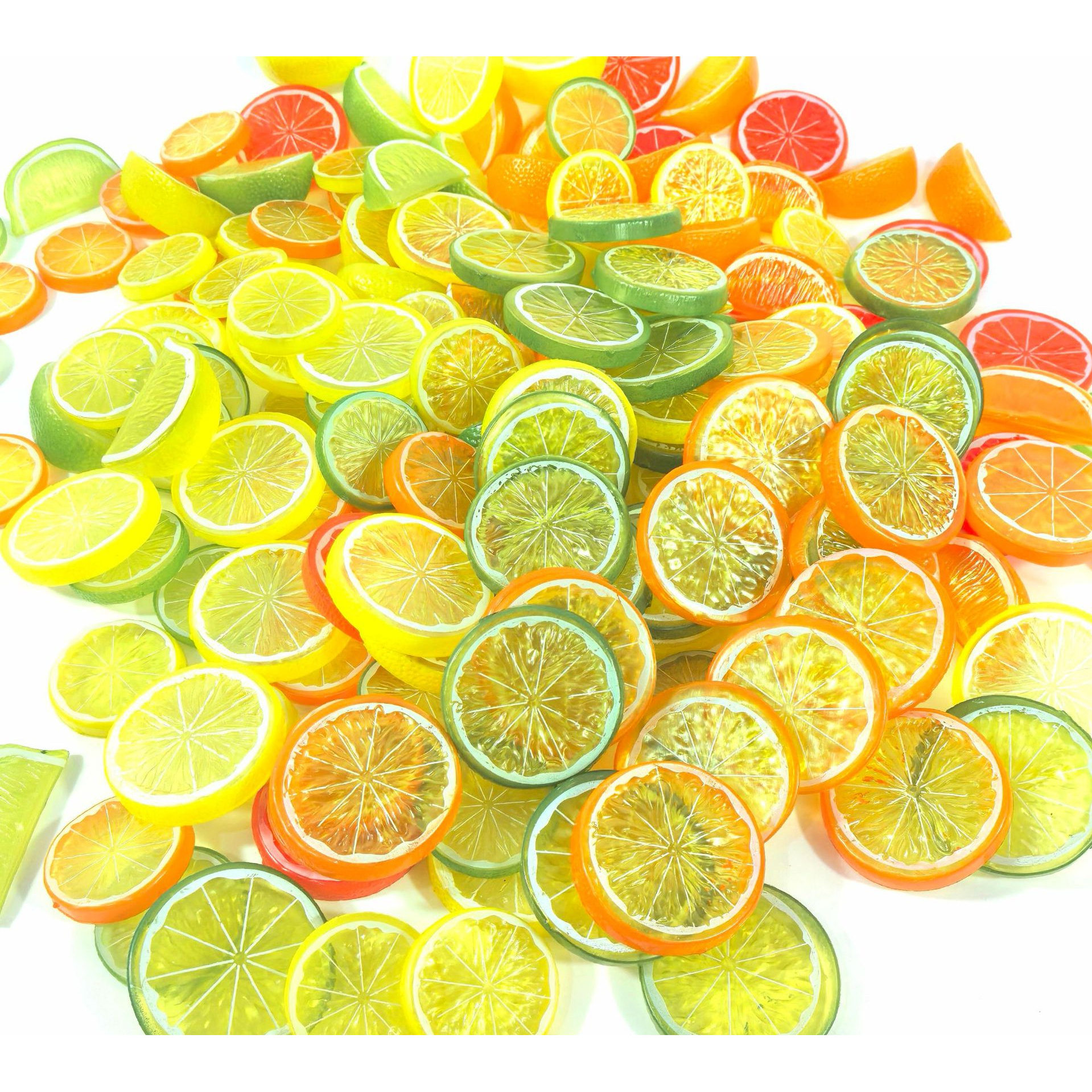 仿真柠檬片塑料柠檬片假柠檬块模型